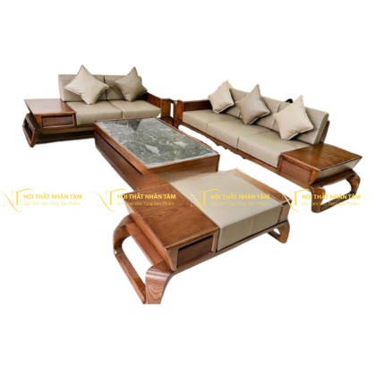 Sofa Gỗ Sồi Óc Chó Hiện Đại 5 món-SF1006