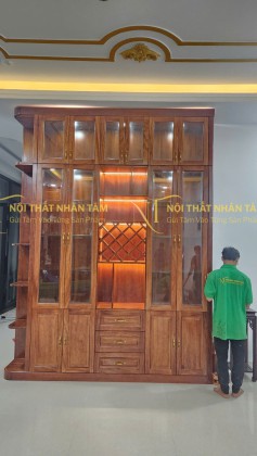 Tủ trang trí gõ đỏ 2m4x3m1